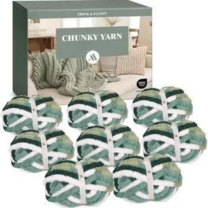 Chunky Yarn for Hand Knitting - Super Thick Chenille Chunky Yarn for Crocheting - Extra Soft Bulky  Blanket Big Yarns 8  Pack (27yds,8 oz Each Skein)