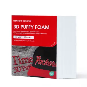 3D Puff Embroidery Foam Sheets 3mm Thick 6x8 Inch White 10pcs