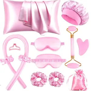 Heatless Hair Styling Tool Set, 1 Set Hair Roller & Face Massager & Pillowcase, Professional Hair Styling Tool for Women & Girls