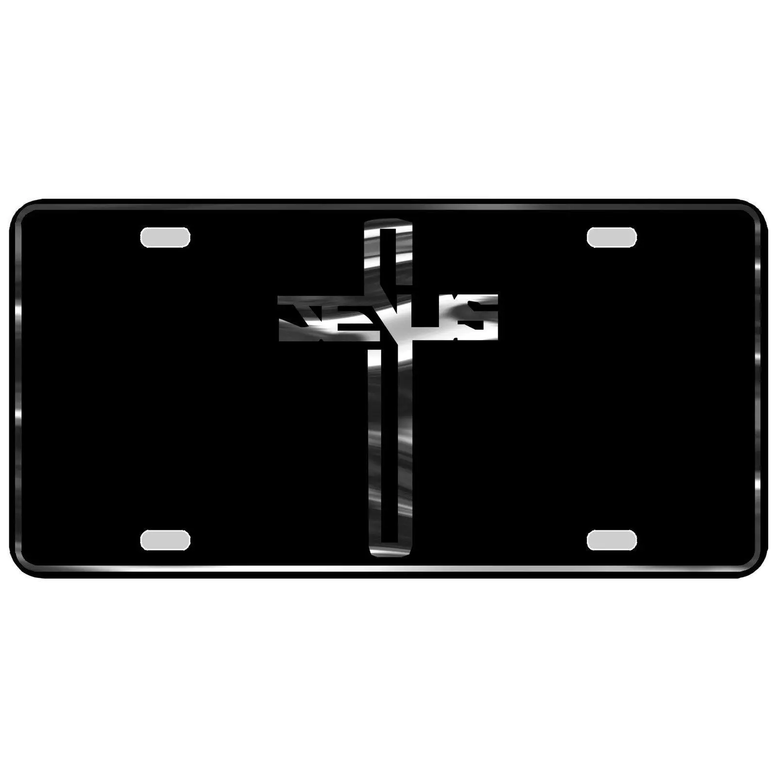 CustoMonsterDesigns Christian Cross Religious Heavy Duty Aluminum License Plate S26