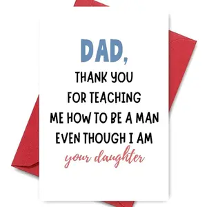 Happy Father's Day Card, Funny LEtter PattErn Greeting Card with Envelope, Gift fOr Dad, Birthday Gift, Party Supplies
