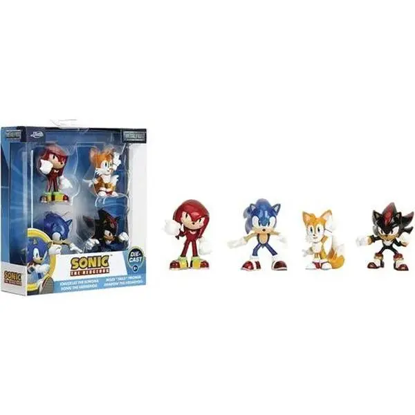 Jada Toys MetalFigs Sonic the Hedgehog 2.5-inch Scale Die-Cast Collectible 4-Pack - Sturdy, Glossy Finish 4 Figures (Sonic, Knuckles, Tails, Shadow) [COLLECTIBLES]