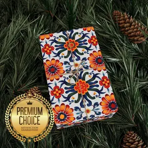 Oaxacan Style Tiles Gift Wrapping Paper, Mexican Textile Giftwrap for Birthdays and Holidays, Beautiful Floral Tile Gift Wrap