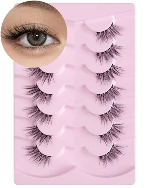 Half Eyelashes Corner Lashes Natural Lashes Half Lashes Wispy End Lashes Corner Eyelashes 3/4 Lashes 7 Pairs C18