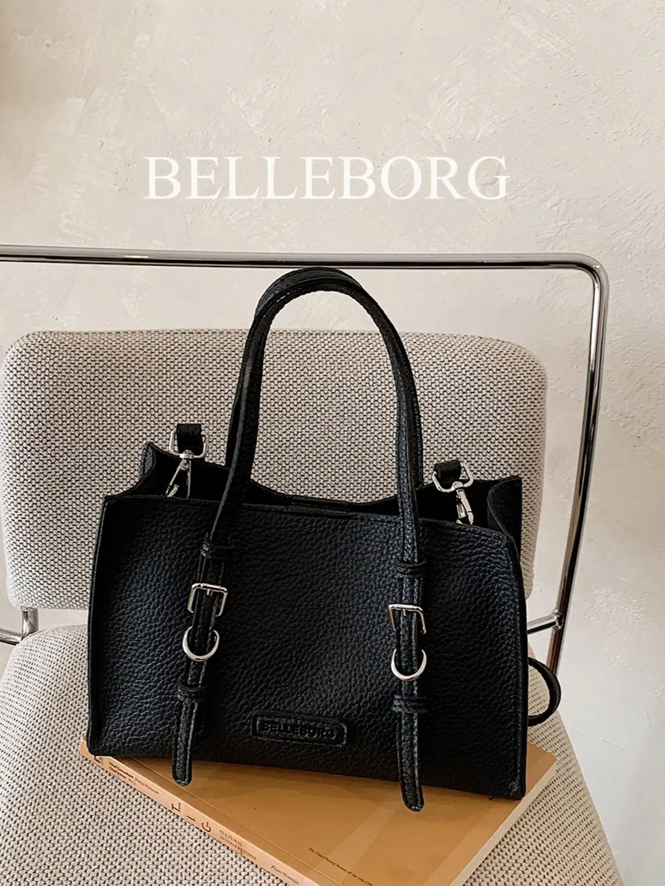 LOVEIU Lychee Grain Elegant Minimalist Textured Commuter Versatile Fashion Women's Square Handbag Crossbody Shoulder Bag Work Office Tote