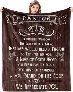 Gift for Pastor Appreciation Gifts Idea for Pastor Christian Pastor Gifts for Pastor Birthday Religious Gifts for Pastor to Our Pastor Blanket 50x60 Inches