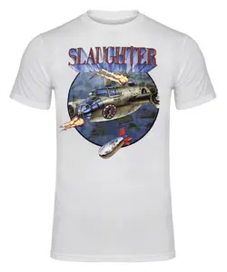 Vintage Slaughter Band Tee Stick it to Ya! Bomber 1990 Tour New T-Shirt White Unisex Cotton Fabric Tee