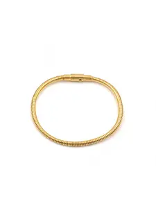 Simple and fashionable snake bone chain titanium steel gold-plated elastic bracelet stainless steel snap button versatile bracelet