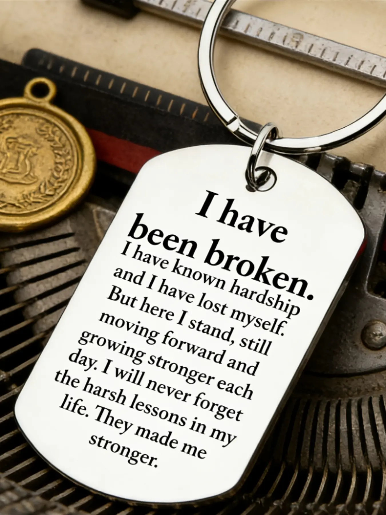 Stainless steel keychain, suitable for friends and family who have experienced lows and self-growth, for those who need inspiration, Stylish keychain