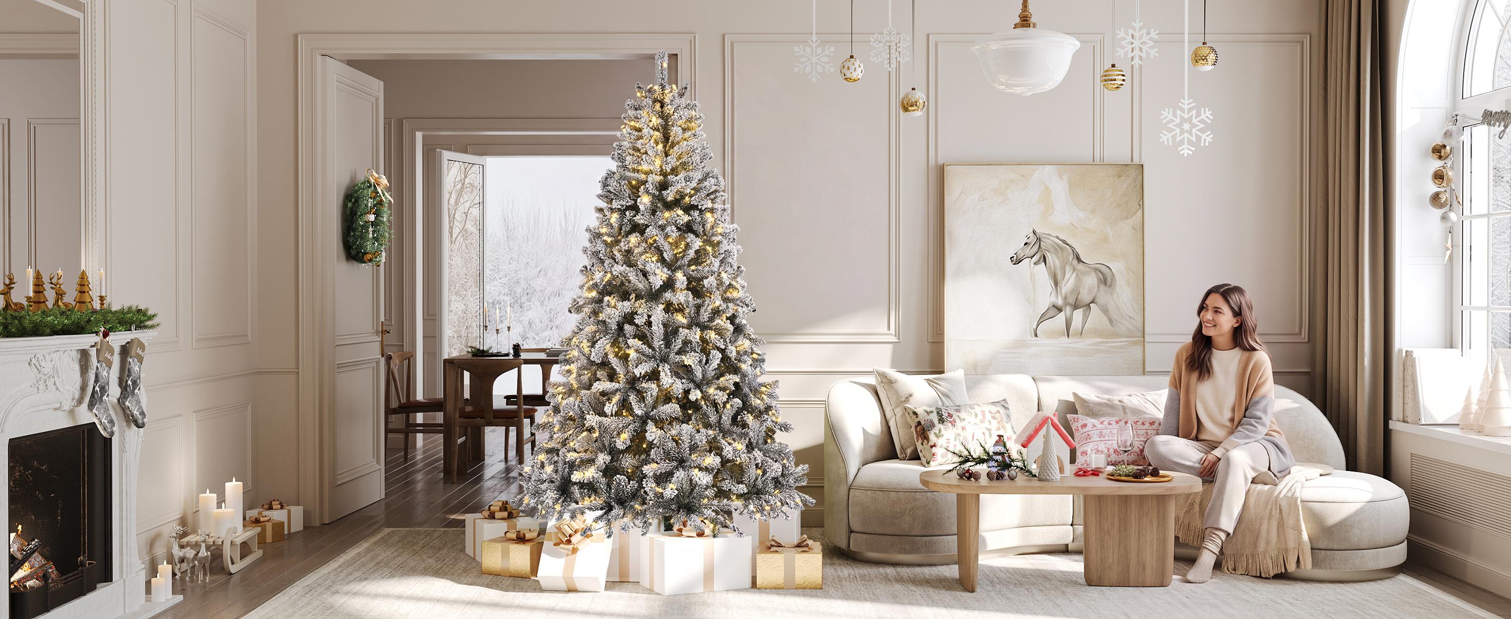 YITAHOME 4.5/6/7.5/9 FT Artificial Christmas Tree(with Light), with PVC Tips and Warm-White Lights, Ideal for Home, Office Decoration YITAHOME 4.5/6/7.5/9 FT Artificial Christmas Tree(with Light), with PVC Tips and Warm-White Lights, Ideal for Home, Office Decoration