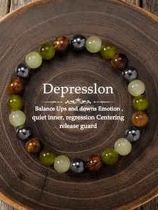 Natural Tiger Eye Kyanite Crystal Beaded Bracelet, Crystal Bracelets, Emotion Balance Jewelry Gift for Men Women, Spiritual Energy Healing Accessory