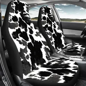Cow Print Car Seat Cover, Durable Polyester Car Seat Protector, Universal Car Interior Accessories for Front & Rear Seats
