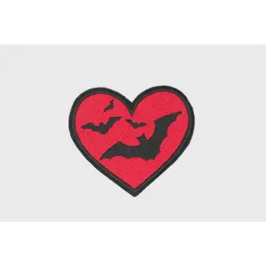 Bats on Red Heart Iron on Patch
