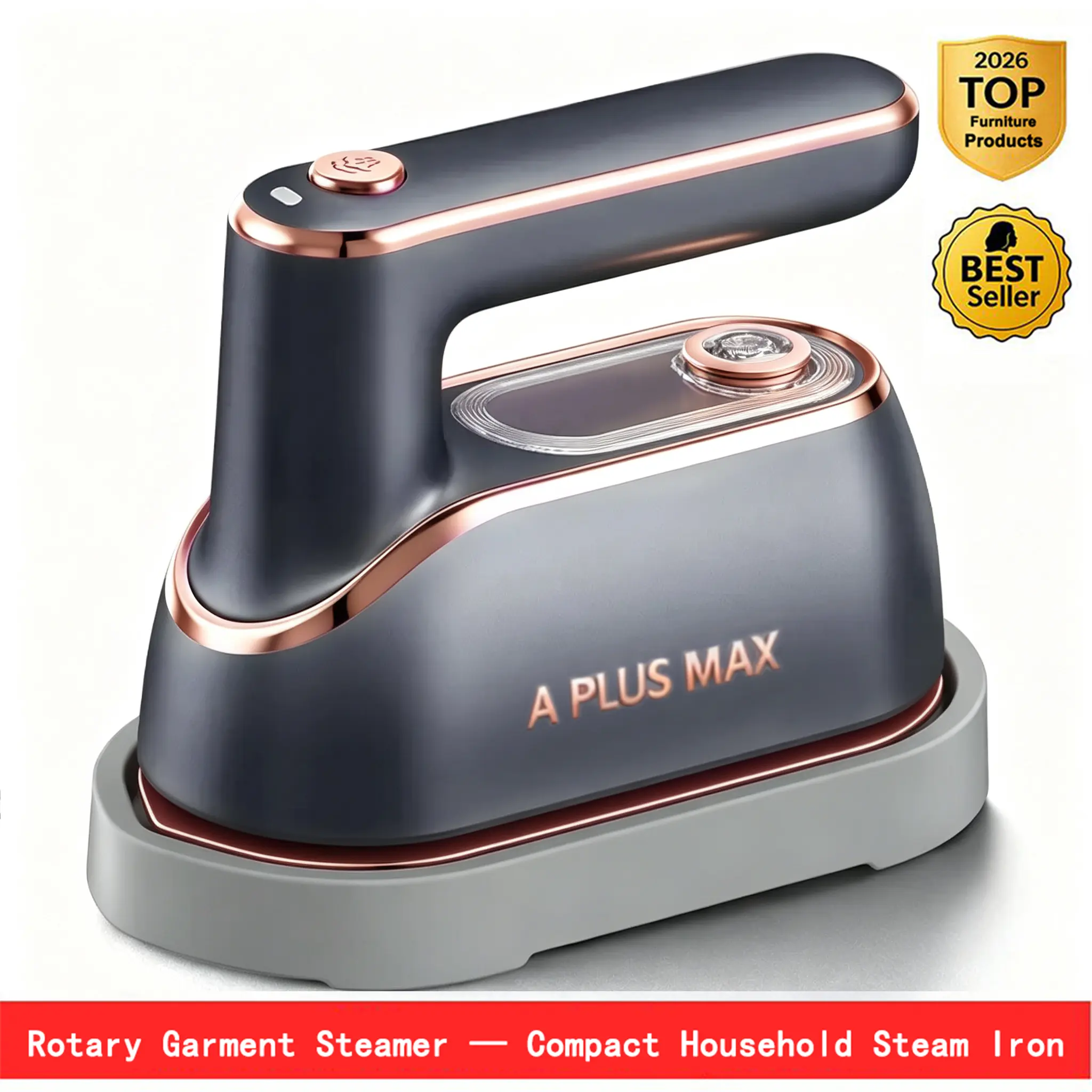A PLUS MAX 2-in-1 Steam Iron & Clothes Steamer - Handheld Portable Garment Wrinkle Remover, Fast Heat-Up, Large Soleplate, 150ml Water Tank - Lightweight for Home, Travel, Christmas gifts New Year's gift