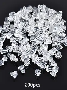 100/200pcs Silicone Earring Backs, Soft Transparent Ear Safety Pads, Prevent Earring Loss, Suitable for Studs and Pendants
