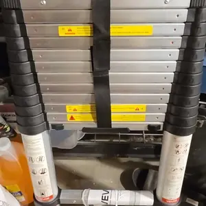 VEVOR Telescoping Ladder, Aluminum One-button Retraction Collapsible Extension Ladder, Capacity with Non-slip Feet, Portable Multi-purpose Compact Ladder for Home, RV, Loft, ANSI Liste