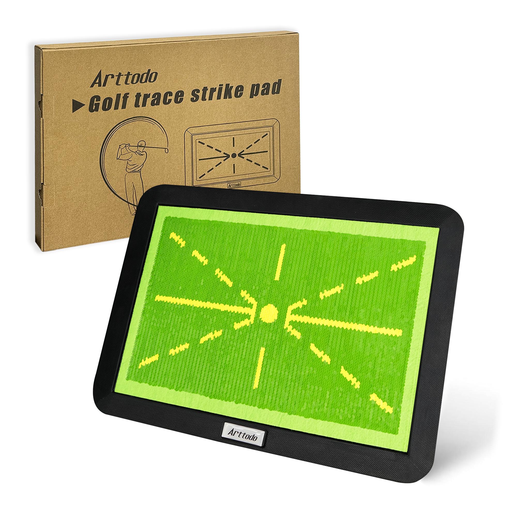 Arttodo Golf Hitting Mat, Golf Chipping Mat, Golf Trace Strike Pad, Golf Training Aid, Analyze Chipping Paths & Ball Imp