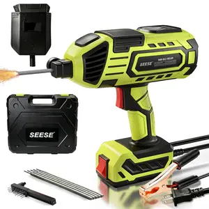 【DealsForYouDays】SEESE Portable Electric Welding Machine, 110V Plug-in Powered (Not Battery Operated) Handheld Welder with IGBT Inverter, 5 Variable Current Adjustment, ARC Welder Gun, Fits for 3/32" Wire Rods (Green)