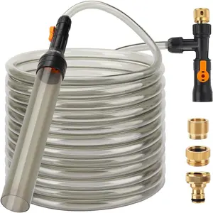 Bucket-Free Aquarium Water Change Kit Metal Faucet Connector Fish  Vacuum Siphon Gravel Cleaner with Long Hose 49FT Drain & Fill