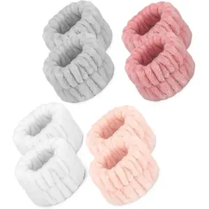 Microfiber Wrist Bands for Washing Face - 8 Pcs Absorbent Face Washing Wristbands for Women, Prevent Water Spilling Down Arms, Soft & Comfortable, Versatile for Daily Use