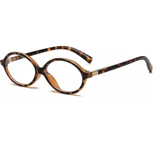 Fashion Oval Glasses for Women Men Retro Round Tortoise Frame Blue Light Glasses Nerd Eyeglasses