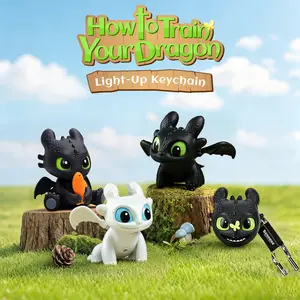 MINISO x How to Train Your Dragon Toothless Keychain Charm | Cute Night Fury Bag Pendant with Movable Wings for Backpacks, Keys & Gifts