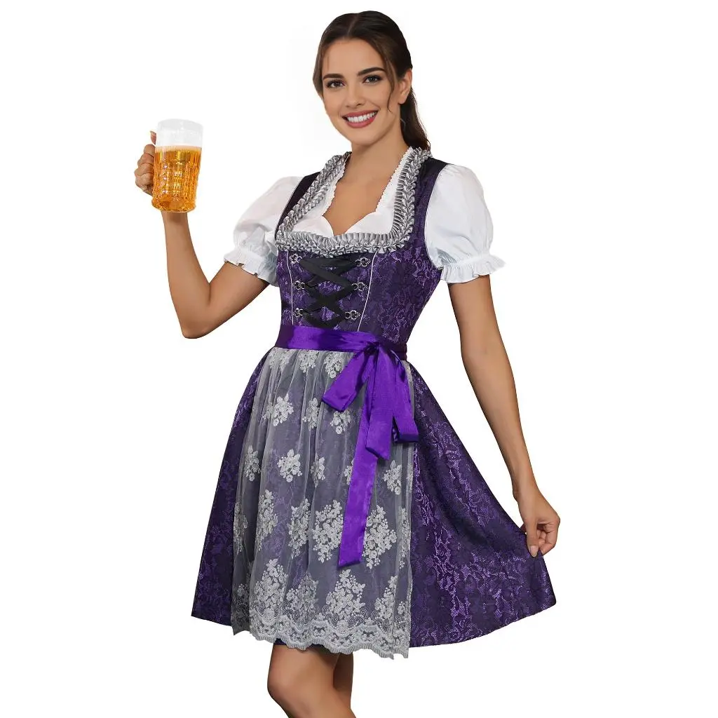 Milalee Womens Oktoberfest Dirndl Dress Purple Bavarian German Costume with Delicate Lace Trim Traditional Festival Outfit for Themed Parties32032 - TikTok Shop Milalee Womens Oktoberfest Dirndl Dress Purple Bavarian German Costume with Delicate Lace Trim Traditional Festival Outfit for Themed Parties32032 - TikTok Shop