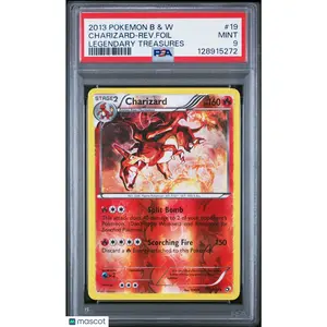 Charizard-Reverse holo #19 2013 Pokemon Black & White Legendary Treasures PSA 9