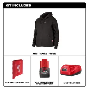 Milwaukee 306-21 M12 Heated Hoodie Jacket Kit with 2.0 Battery & Charger Milwaukee 306-21 M12 Heated Hoodie Jacket Kit with 2.0 Battery & Charger