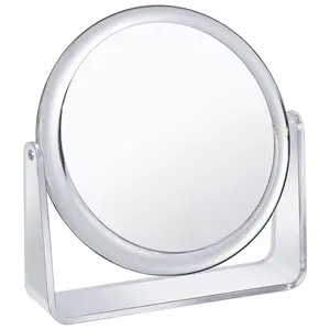 15X Magnifying Makeup Mirror for Desk Double Sided 1X/15X Desk Mirror,Portable Table Small Standing Magnifying Mirror for Cosmetic, Transparent, MKT69Z