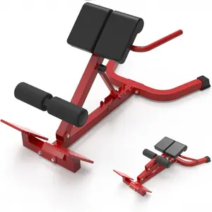 [NEW PRODUCT - FLASH SALE] Garvee Heavy-Duty Roman Chair, Adjustable Hyperextension Bench with 330lbs Weight Capacity for Core Strength, Back Support, and Strength Conditioning - Black & Red