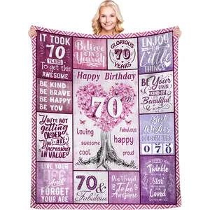 1PC 70th birthday gift blanket for women, 70th birthday gift ideas, 70th birthday gifts for women, 70th birthday gifts for women, 70th birthday decorations for women