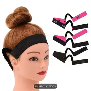 3pcs Adjustable Painless Human Hair Wig Edge Lace Frontal with Comfortable Melting Lace Elastic Band & Ear Hangers