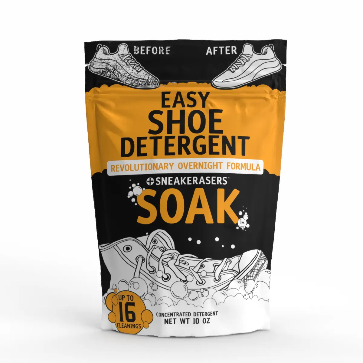 SneakERASERS Soak  easy sneaker detergent for cleaning shoe mesh cloth and fabrics