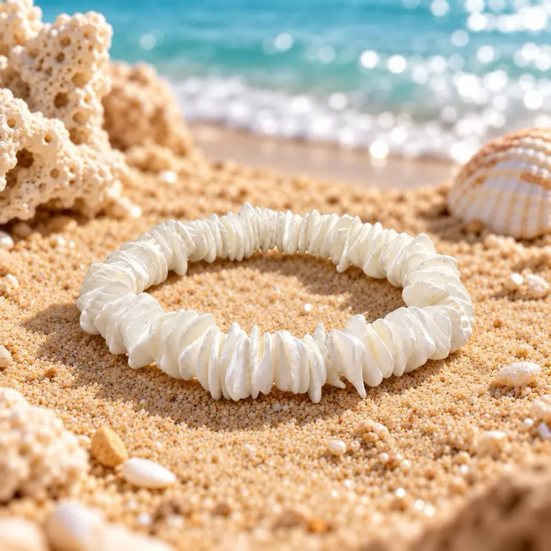 Puka Clam Shell Chip Stretch Bracelet 7.5 Inch Unisex Beach Surfer Seashell Bracelet Colorful Coastal Jewelry