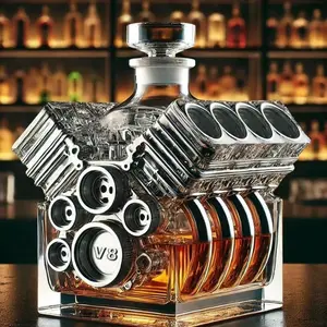 Handmade High Borosilicate Glass Bottle, V8 Engine Shape, Whiskey, Brandy, Xo, Tequila, Creative Bar Decor, 1pc 2026 New Model
