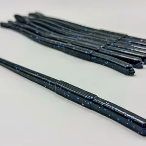 GrindBait Co. Side Hustle - Black Purple/Blue Trick Worm for Finesse Fishing, Balanced Natural Fall, Subtle Ribbed Body, Durable Plastic, Versatile Rigging Styles