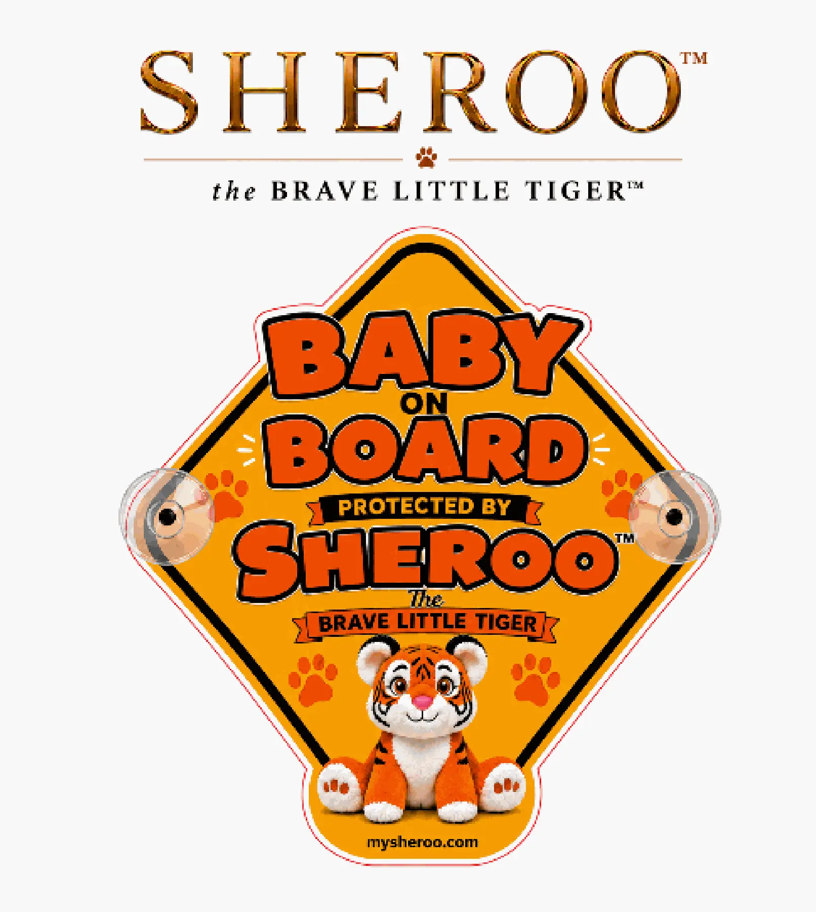 Brave Little Tiger Baby on Board Car Window Sign – Sheroo