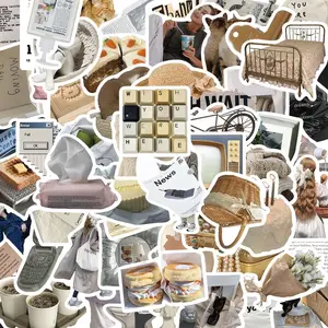 63 Pcs Harajuku Style Graffiti Stickers Decorative Guitar Notes Luggage DIY Waterproof, Flat Sticker Type, No Ca Prop 65 Warning