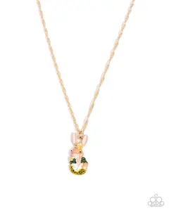Springtime Selfie - Multi Rabbit Bunny Gold Short Necklace - Paparazzi