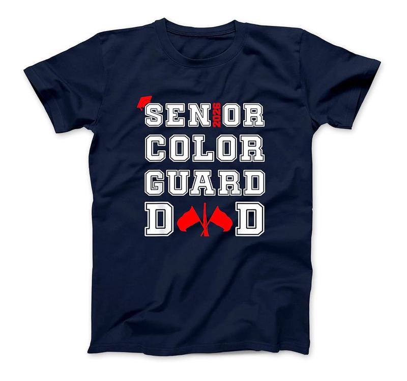 Senior 2026 Color Guard Dad Marching Band Senior Night Red T-Shirt