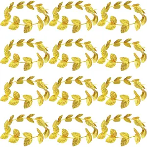 Gold Laurel Crown Headband, 12 Pieces Halloween Costume Headpiece, Lightweight Greek Goddess Headband, Quality Knitted Fabric Material, for Men Women Toga Party Decoration Accessories Masks