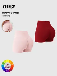 2-Pack Seamless Yoga Pants, High-Waisted Peach Butt Tight Workout Gym Shorts, Stretchy Outdoor Activewear Fitness Apparel, Sporty Tie-Dye Design, Athletic Shorts, Yoga Biker Shorts
