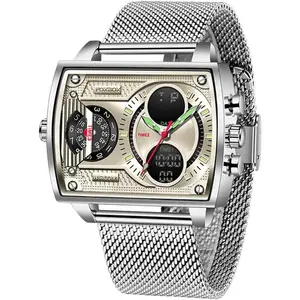 Luxury Men Boy Square Dial Digital Watch Luminous  Analog Quartz Wrist Watch  Display Business Watch