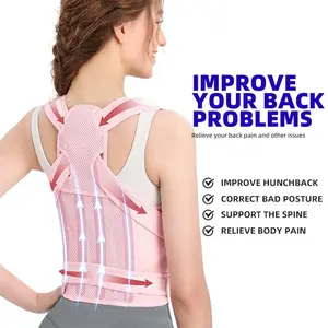 Posture Corrector for Women Adjustable: Back Support Brace - Shoulders Straightener Relieve Upper Back Pain Healthcare Fabric