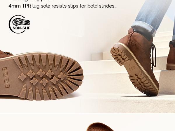 Bruno Marc [HighShield-1] Men's Slip-Resistant Cuban Heel Round Toe Lace-Up Boots with Splash-Resistant Upper, Textured Outsole, and Breathable Lining