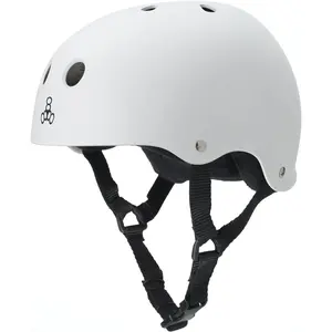 Triple 8 White Rubber Helmet with Sweatsaver™ Liner for Long-Lasting Use and Stink-Free Comfort
