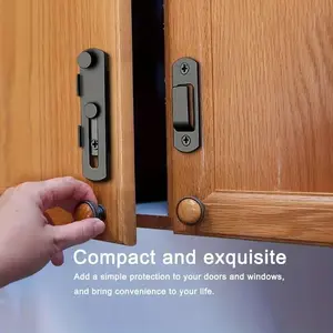 Commercial grade metal sliding garage door lock -180 degree flip design, no charging requirement, strong durability, suitable for pets, garages, bathrooms, windows and outdoor scenes - safety protection enhancer, compatible with multiple door types