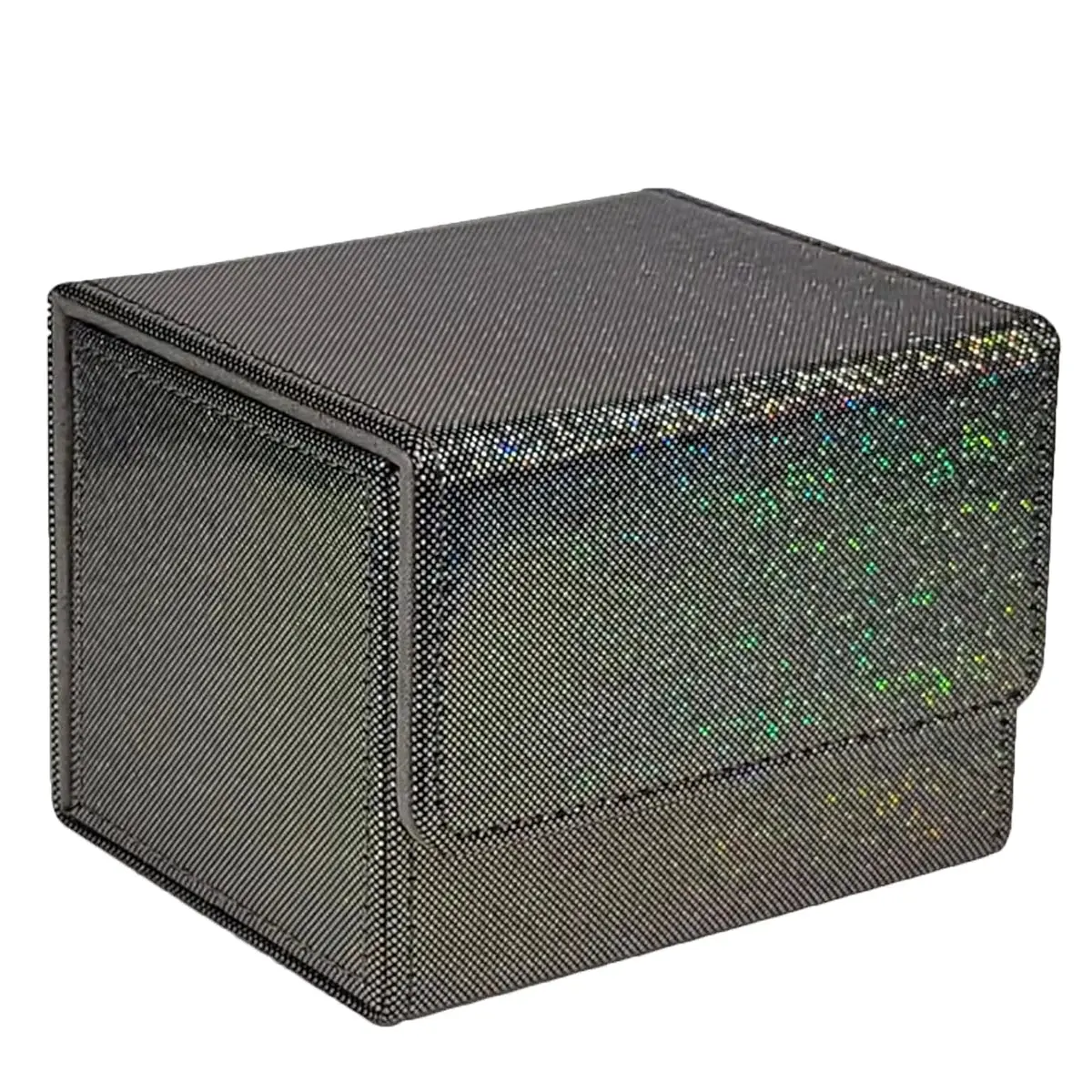 Sparkly Black Point TCG Deck Box - Holds 100+ Sleeved Cards