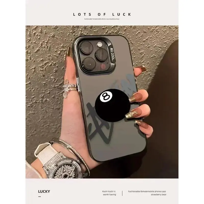 Super Cool No. 8 Billiards Phone Case For iPhone 17 16 15 14 13 12 11Pro Max XR XS MAX 78Plus MINI & Samsung Galaxy S25 Ultra S24 S23 S22 S21 Plus Y2K Fashion Anti Fall Back Cover, Accessories, Smartphone
